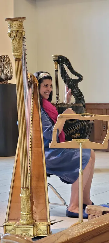 Historical single-action and dital harp concert, NY