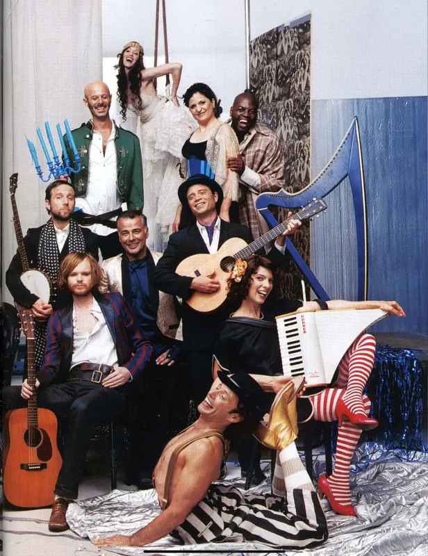 The Citizens Band in costume with instruments, Mia among them, photographed by Danielle Levitt